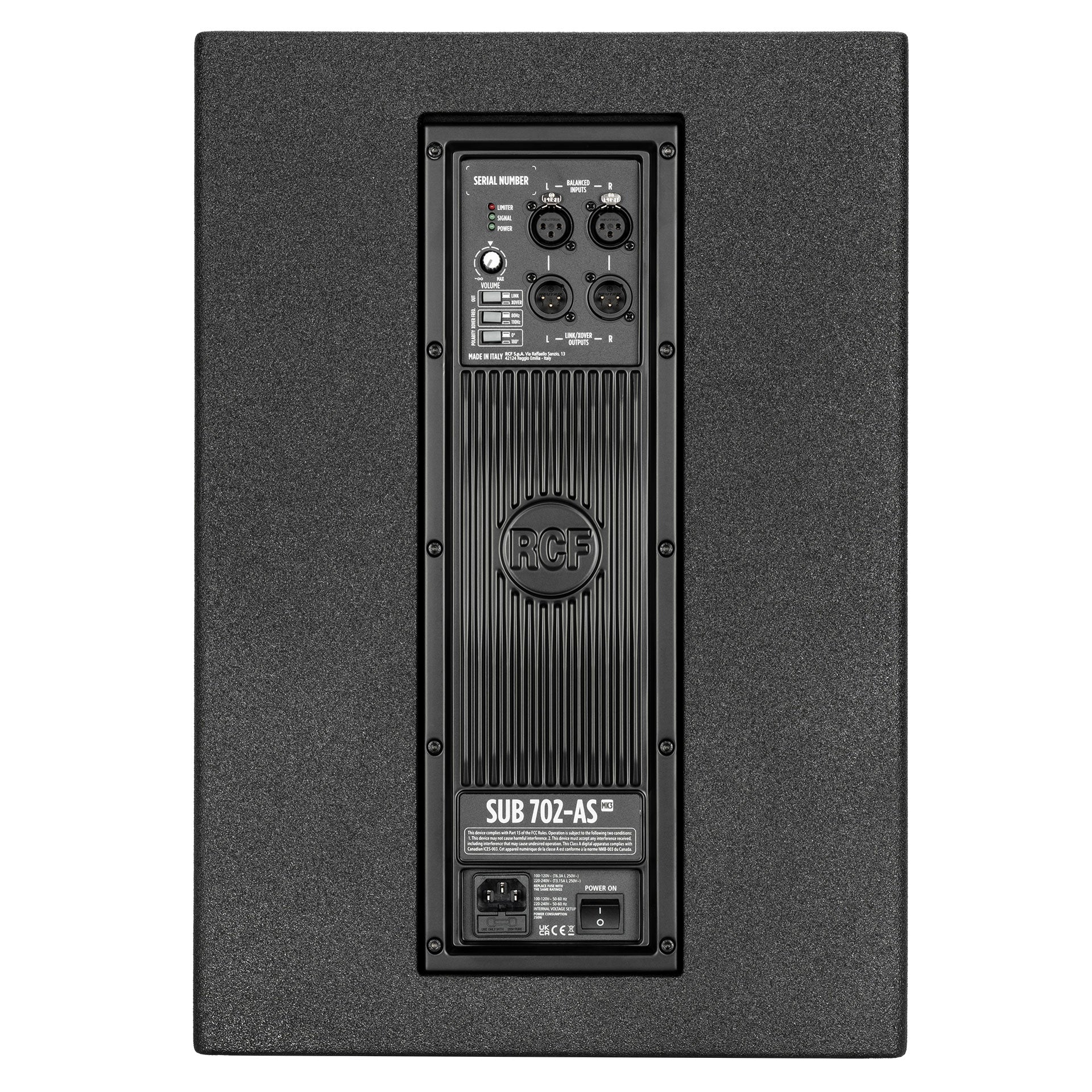 RCF Subwoofer 702AS rear
