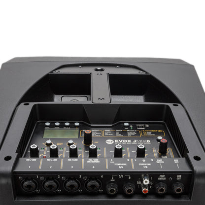 RCF Evox JMIX8 Digitalmixer mit Encoder und Anschlüsse