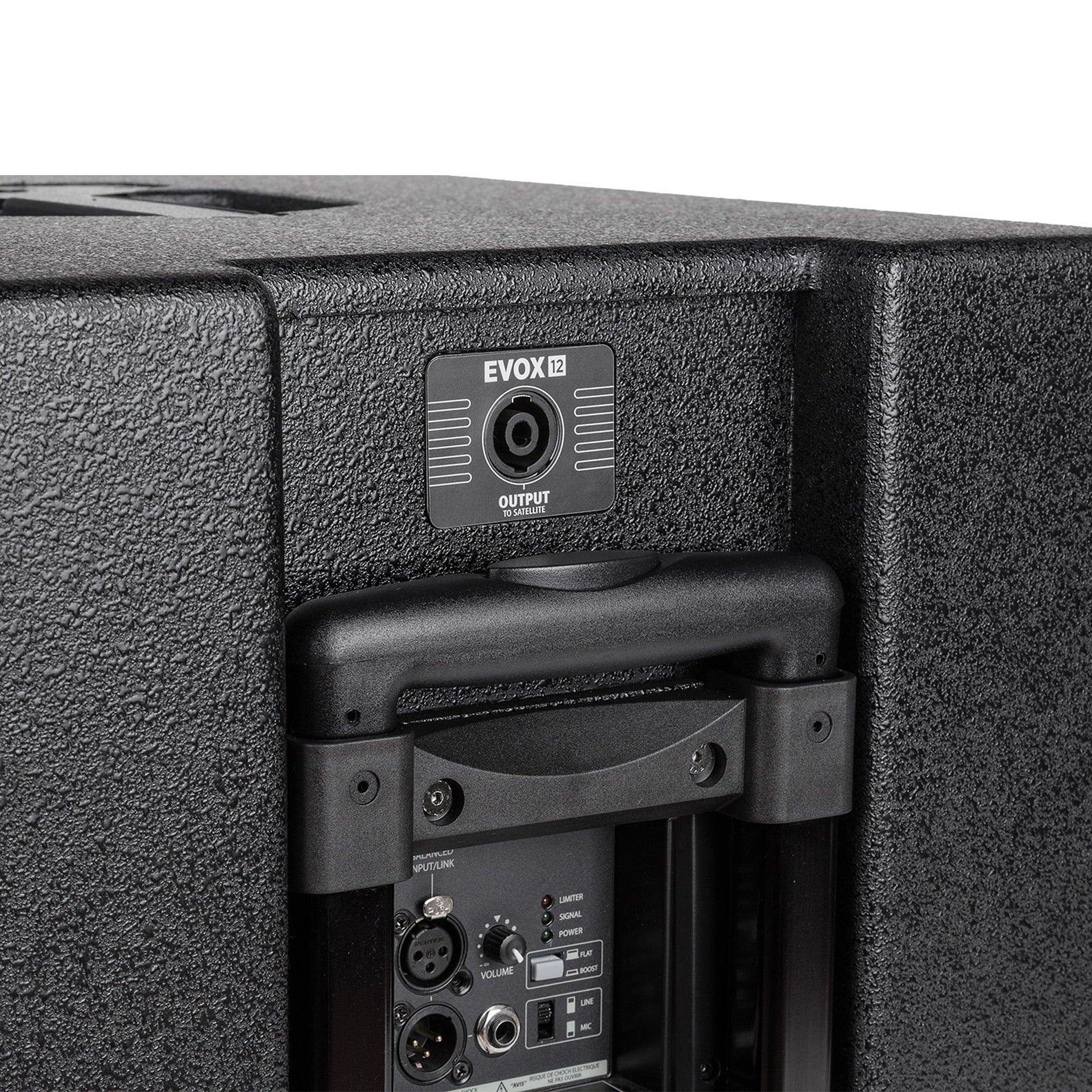 RCF Evox 12 rückseite mit Anschlüssen