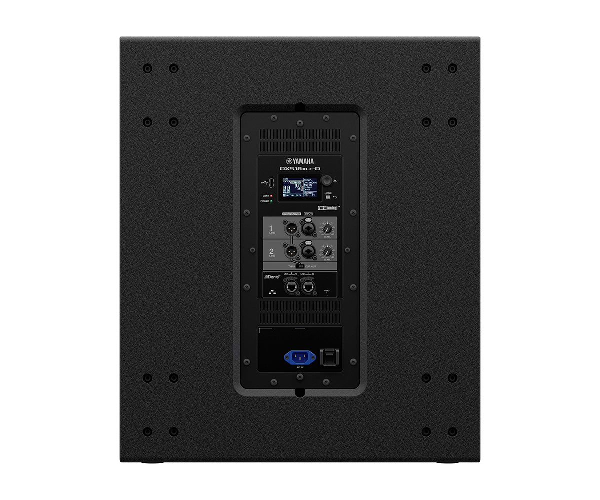 Yamaha DXS18XLF Dante rear display dsp