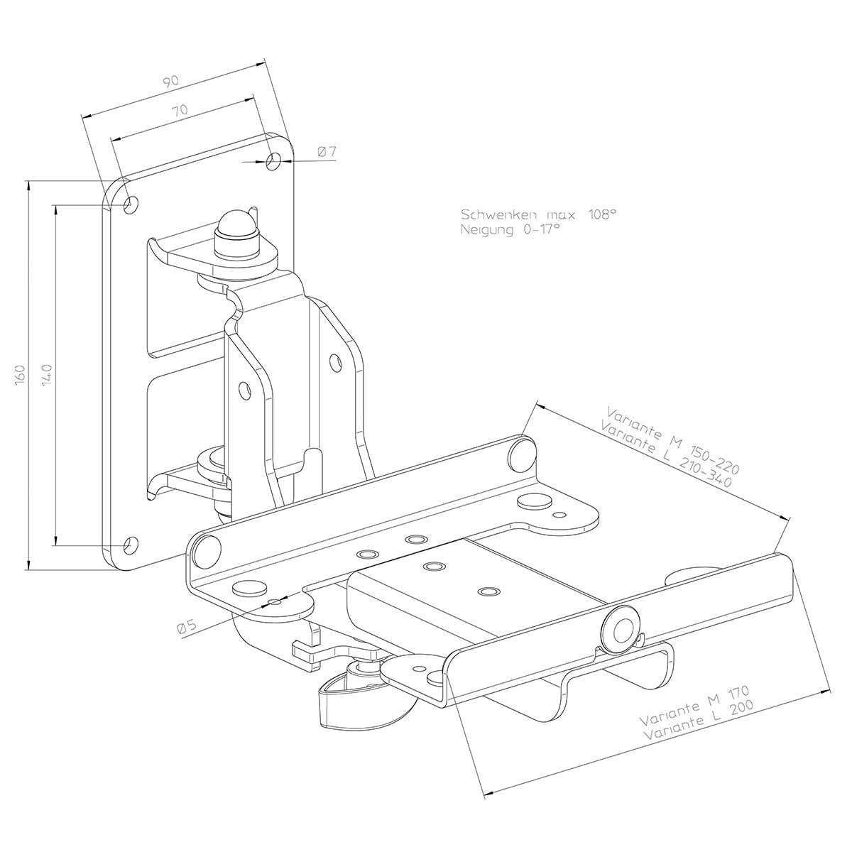 24166 Boxenwandhalterung M detail plan