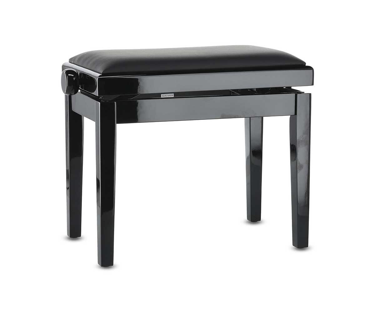 Gewa 130011 Pianobank Deluxe schwarz hochglanz schwarz vinyl Polster