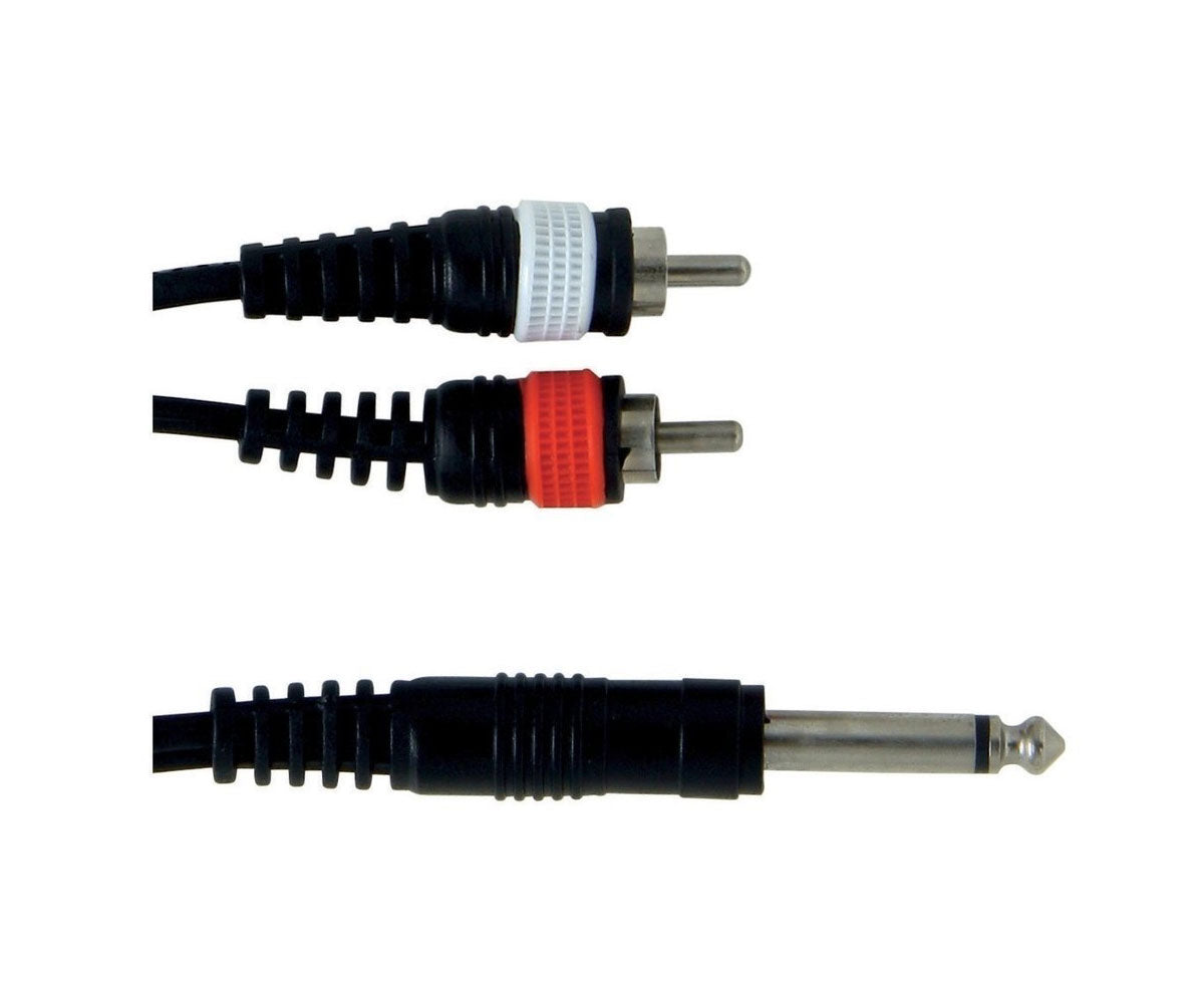 Klinkenstecker Mono 6.3mm auf 2x Chinch