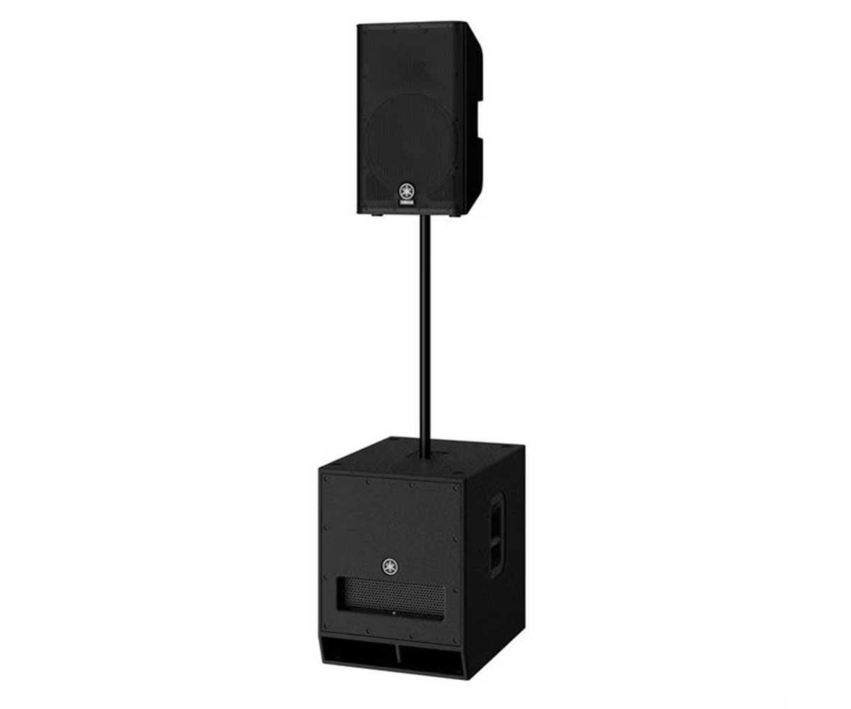Yamaha DXS15mkii mit Stange und DXR12 Top