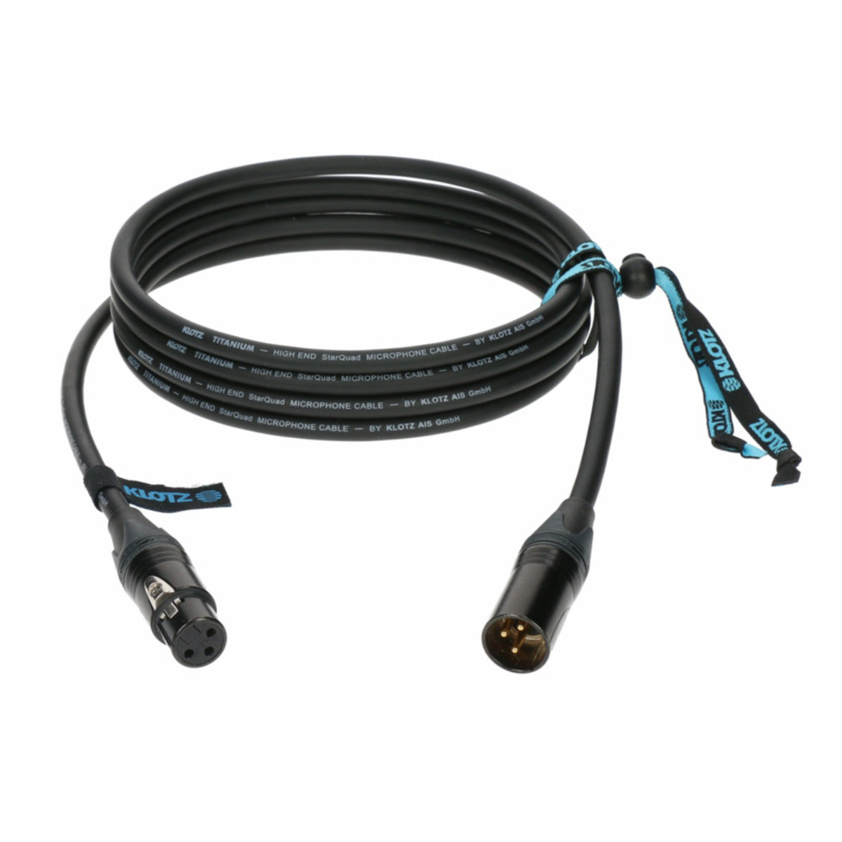 Klotz Titanium Supreme microphone Cable XLR Gold Neutrik aufgewickelt ohne verpackung