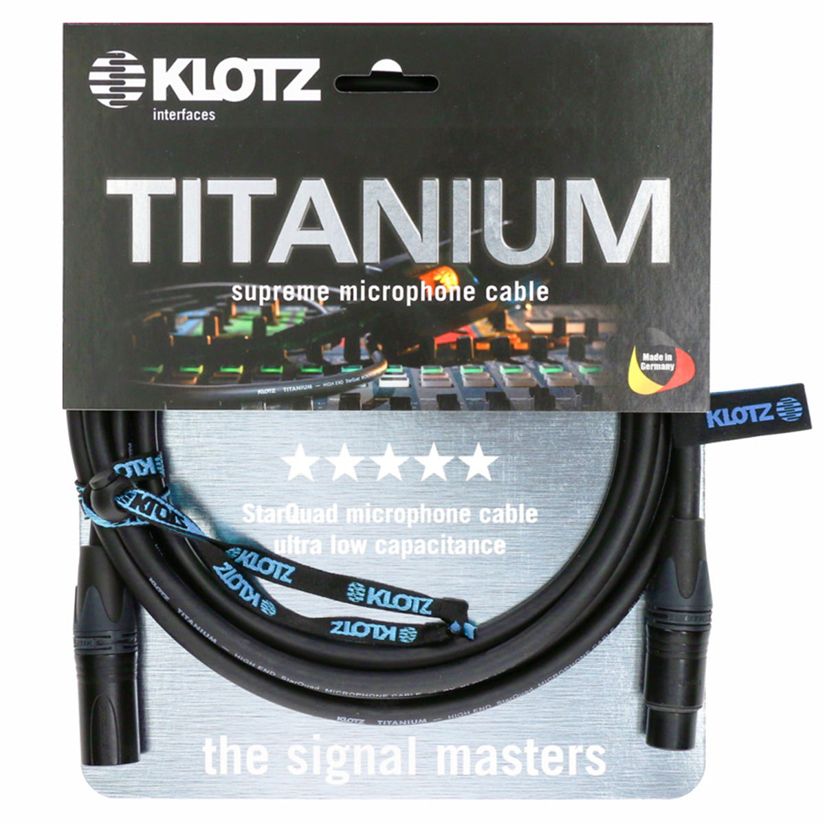 Klotz Titanium Supreme microphone Cable XLR Gold Neutrik