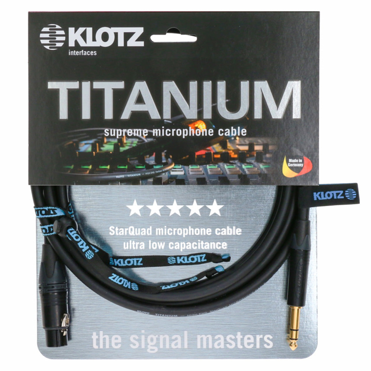 KLOTZ Titanium Surpreme microphone cable XLR auf symetrische Klinke