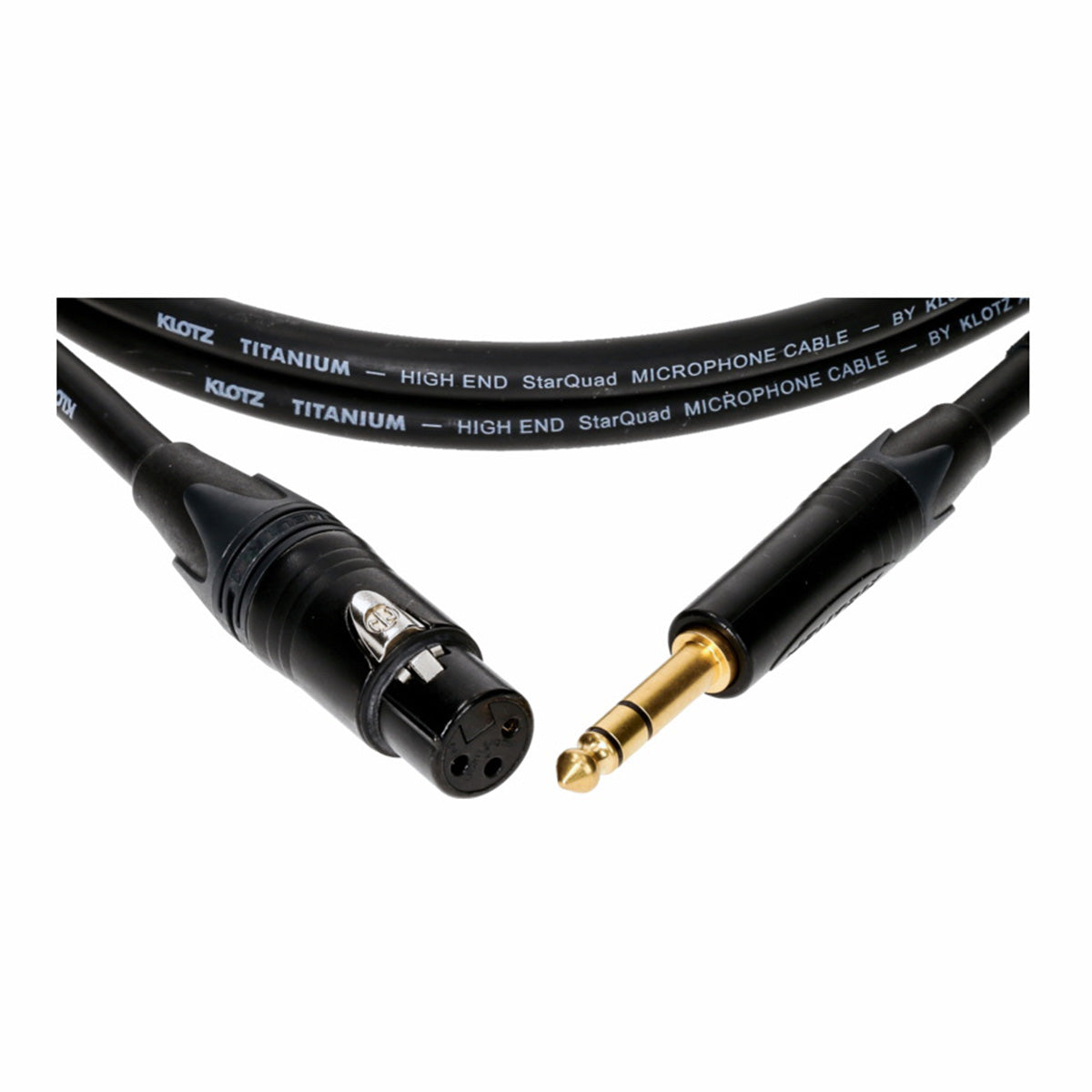KLOTZ Titanium Surpreme microphone cable XLR auf symetrische Klinke stecker detail