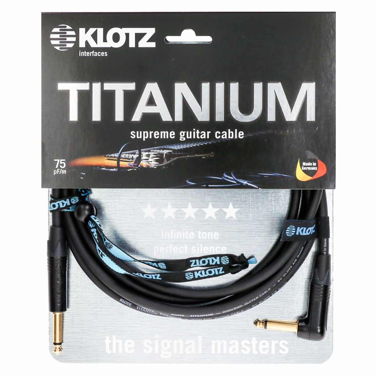 Klotz titanium Instrumenten kabel schwarz gewinkelter stecker