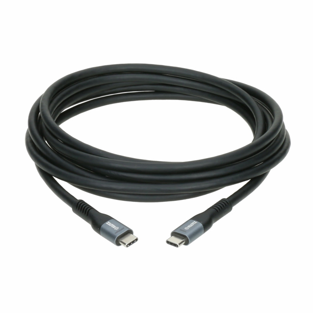 Klotz Super Speed USB C auf C Kabel schwarz aufgerollt
