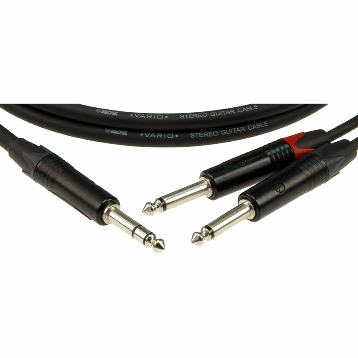 Klotz Vario Stereo Gitarrenkabel aufgerollt schwarz Klinkenstecker Detail