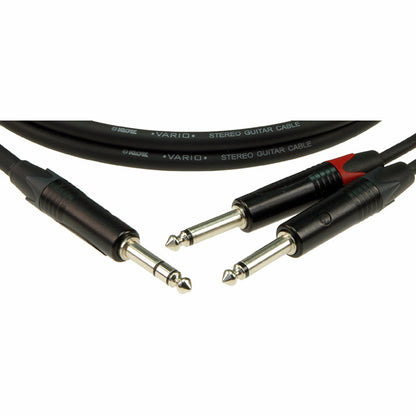 Klotz Vario Stereo Gitarrenkabel aufgerollt schwarz Klinkenstecker Detail