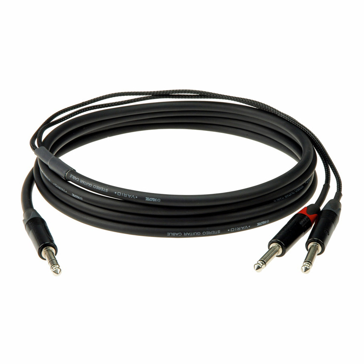 Klotz Vario Stereo Gitarrenkabel aufgerollt schwarz Klinkenstecker