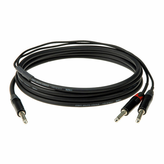 Klotz Vario Stereo Gitarrenkabel aufgerollt schwarz Klinkenstecker